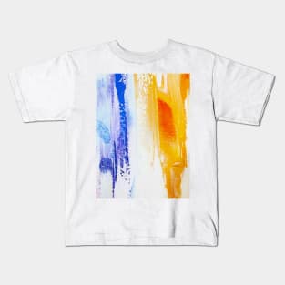 blue and orange abstract painting Kids T-Shirt